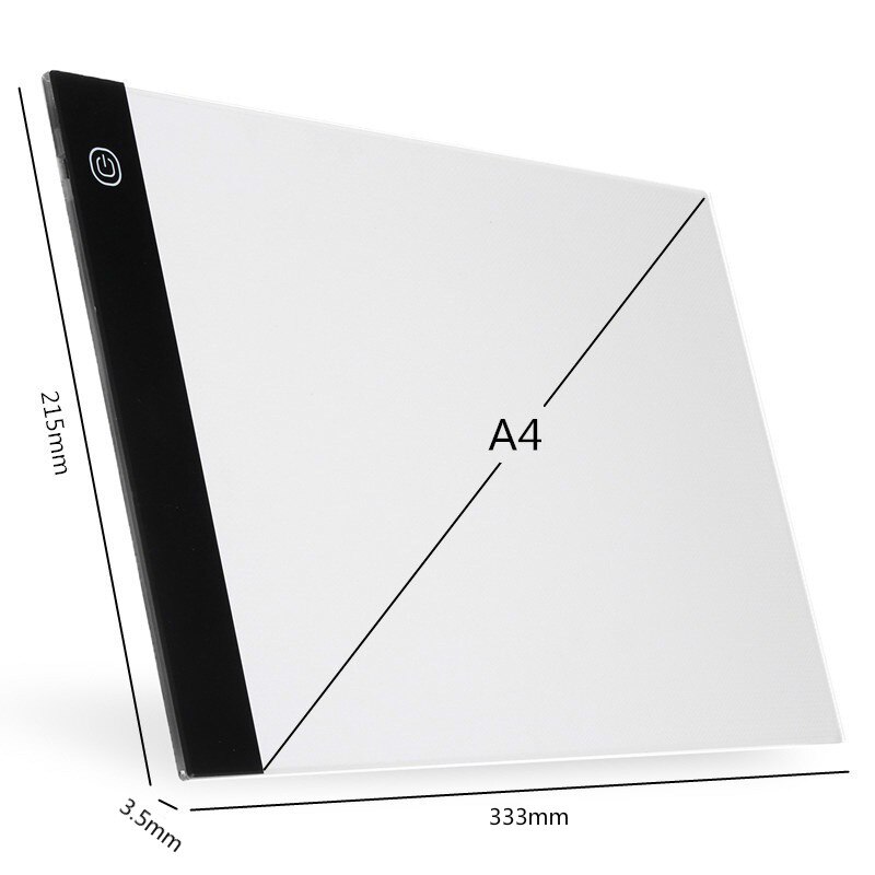 WKDP-tableta gráfica LED iluminada, tablero de dibujo Ultra A4, almohadilla de luz, libro de bocetos, tablero de copia en blanco, lienzo para pintar