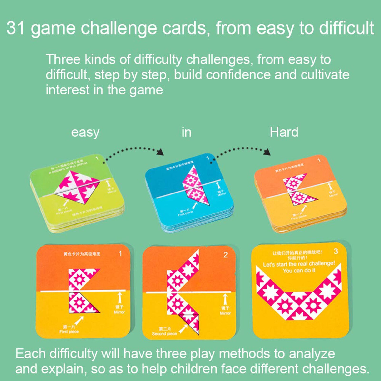 Ruimtelijke Logische Spiegel Puzzel Spiegel Mozaïek Puzzel Speelgoed Met Kaarten Classic Educatieve Puzzel Tangram Puzzel Game Voor Kids