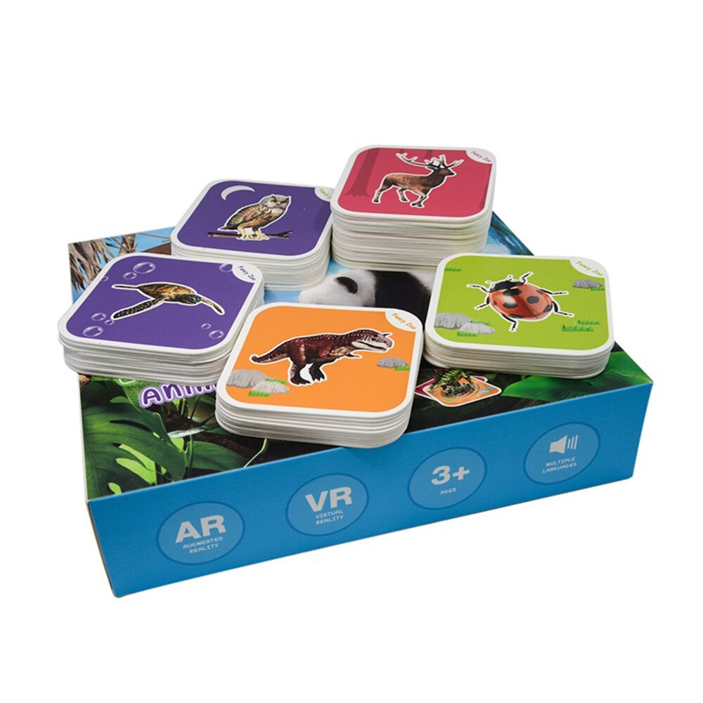Love Educational Card 4D Animal Card Veritable Fun Cartoon Card Toys Colours 68 PCS Square AR Family Education Friend