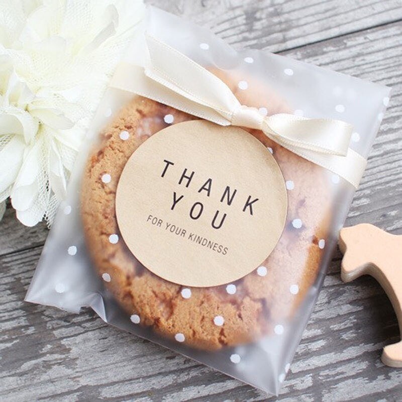 100Pcs Candy Cookies Zakken Zelfklevende Cookie Snoep Verpakking Zakken Verjaardagsfeestje Bruiloft Cellofaan Pakket Bags