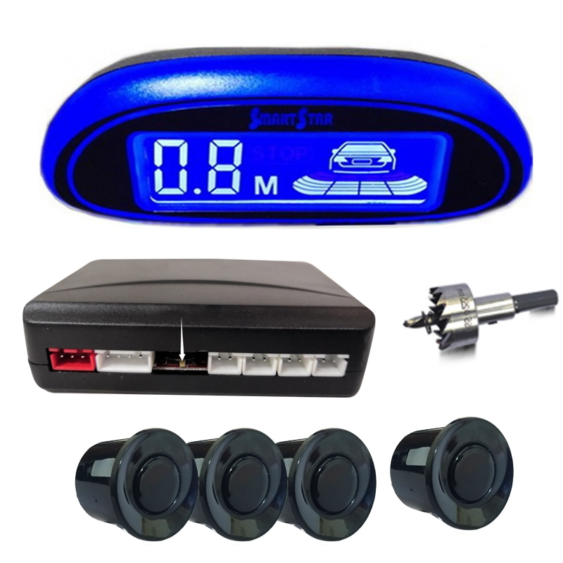 Auto Parktronic LED parking sensor with 4 sensors for parking reversing two language voice switchable detection system