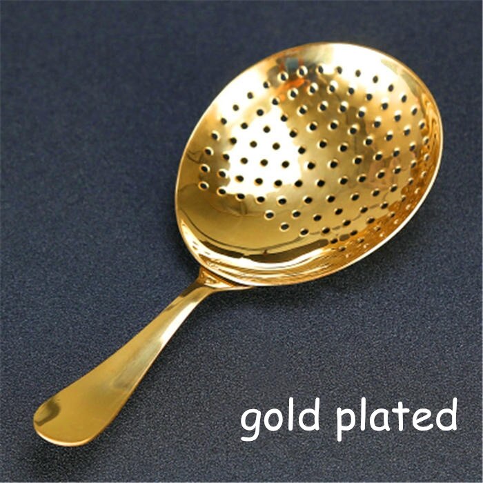 Colador de cóctel de barra Julep chapado en oro y cobre antiguo, se adapta a la mayoría de coctelera Boston, herramienta de Bar: gold plated
