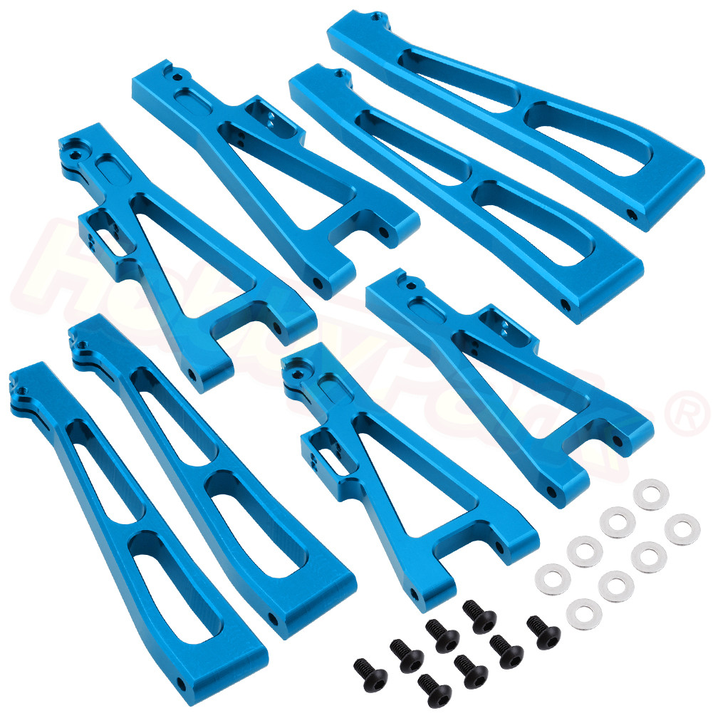 HobbyPark RC Car Suspension Arms Set - 8Pcs Aluminum Front Rear Upgrade Parts for JLB Racing CHEETAH 1/10 Monster Truck EA1001 EA1002