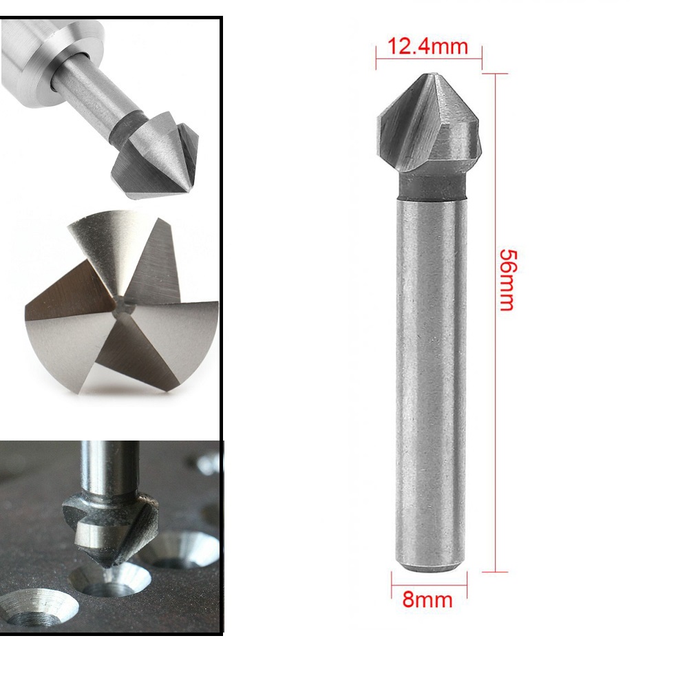 Broca avellanadora de 3 flautas, herramientas de biselado de 90 grados, cortador de chaflán, brocas para placa de aluminio de acero inoxidable, 1 ud.: 33 mm