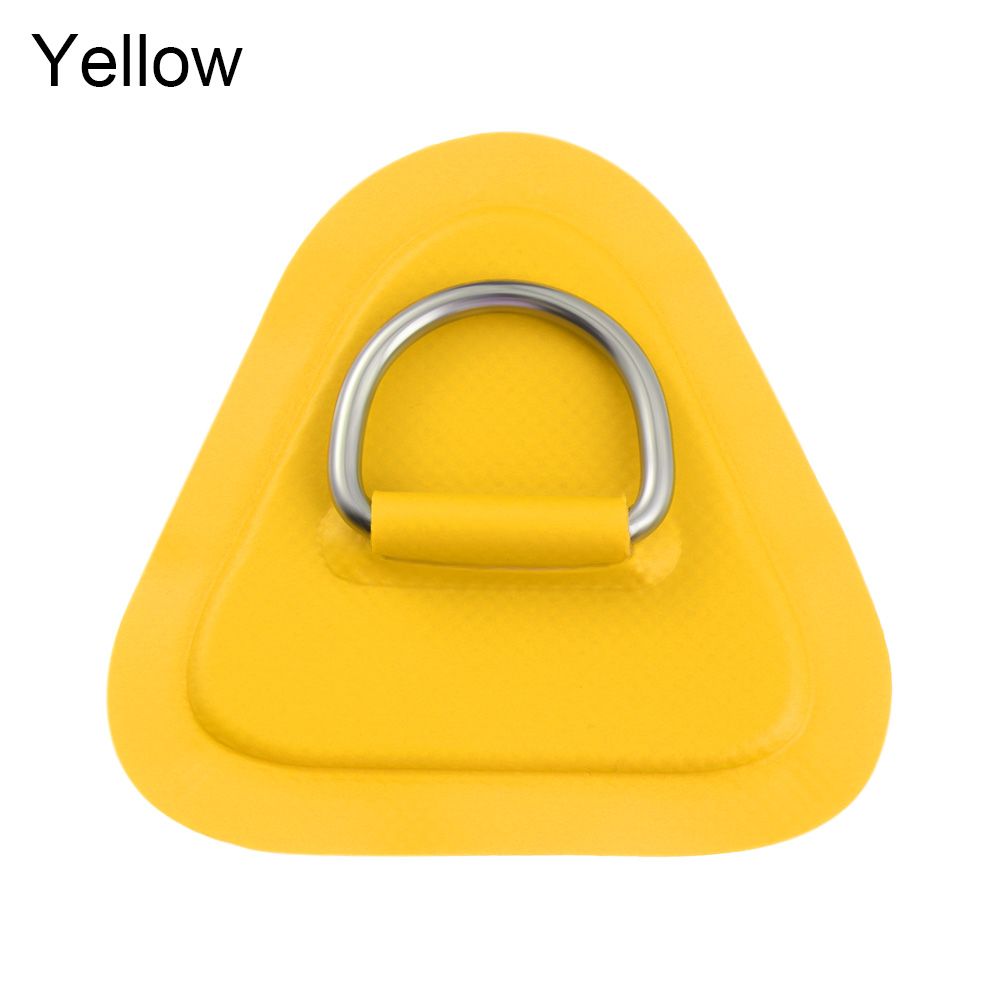 1Pc Surfplank Rubberboot Boot Pvc Patch Met Rvs Driehoek D Ring Pad/Patch Opblaasbare Boot Patch Kano dek Rigging Sup: yellow