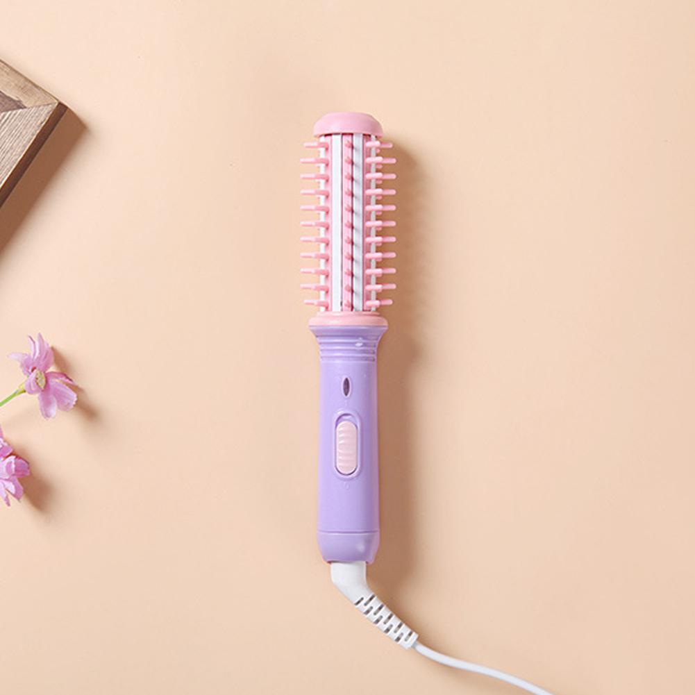 Double Use Dry Wet Hair Styler Curling Irons Dryers Travel Brush Hairdressing Tools Small Power for Salon U.S. Regulations: Pink purple
