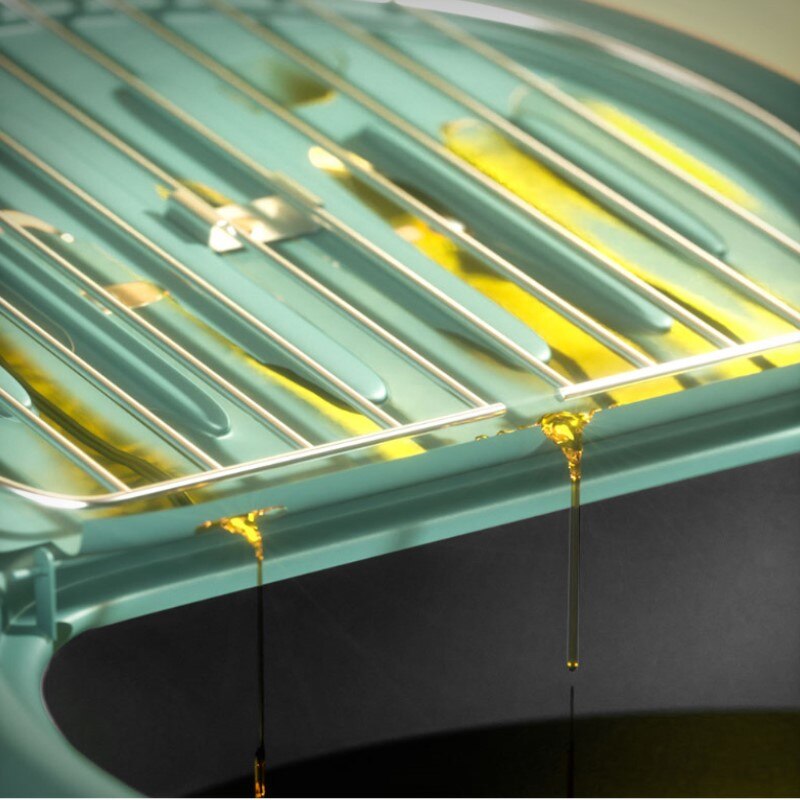 Keuken Frituren Pot Thermometre Tempura Friteuse Pan Temperatuurregeling Gebakken Kip Pot Koken Gereedschap Groen Rvs