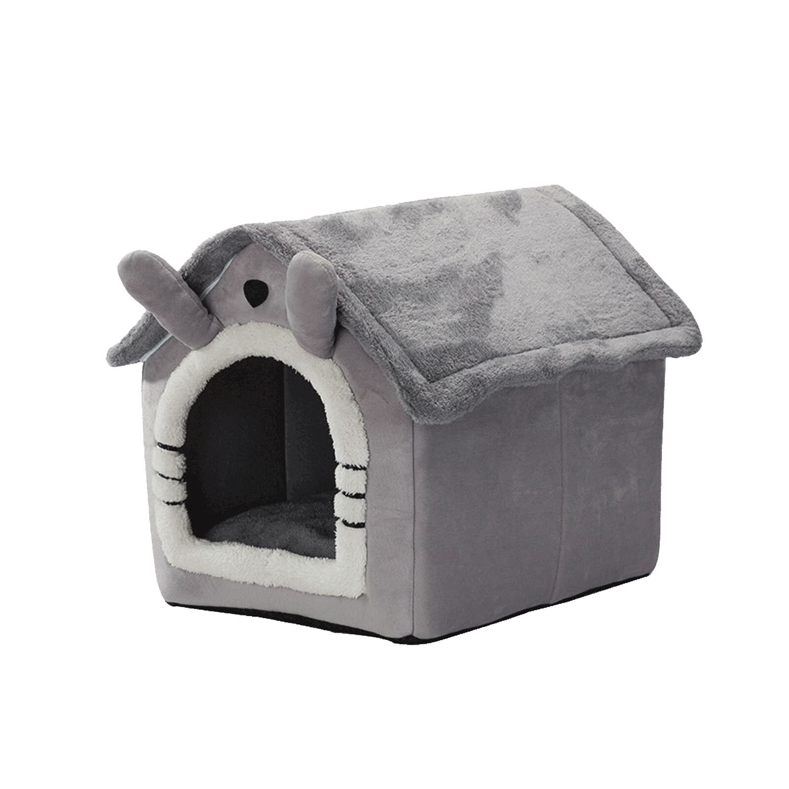 Pet Nest Villa Tent Warm House Semi-enclosed Cat Nest Removable And Washable Cat House Outdoor Kitty House: White