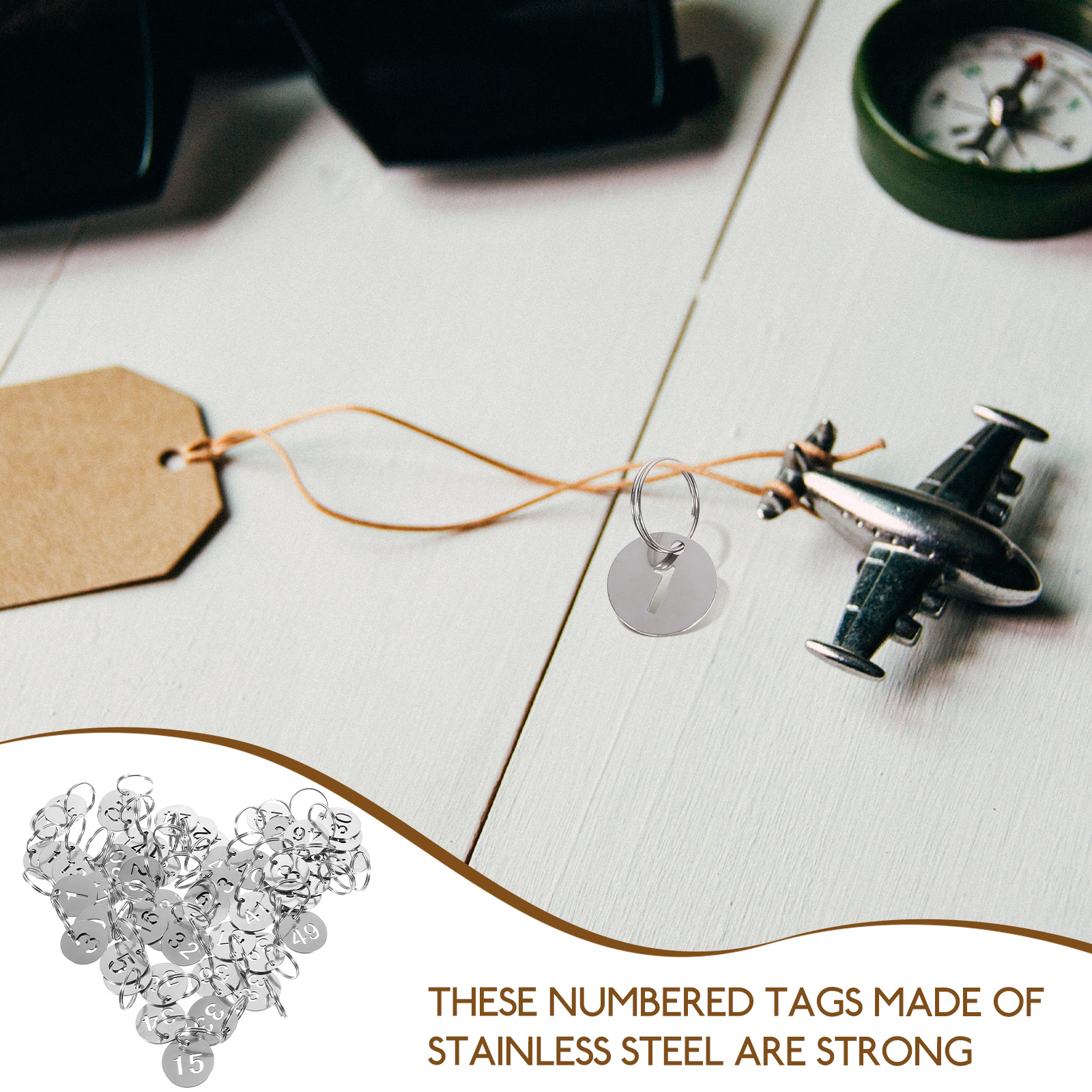 50pcs Numbered 1-50 Tags Key Labels Tags Key Class... – Grandado