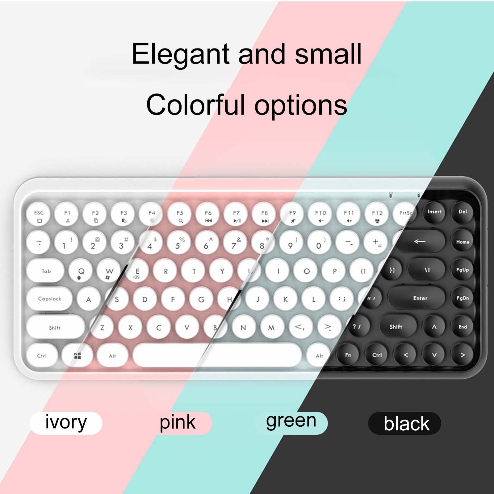 Bluetooth wireless gaming office keyboard 84-key classic retro circular keyboard with noise reduction technology plug and play