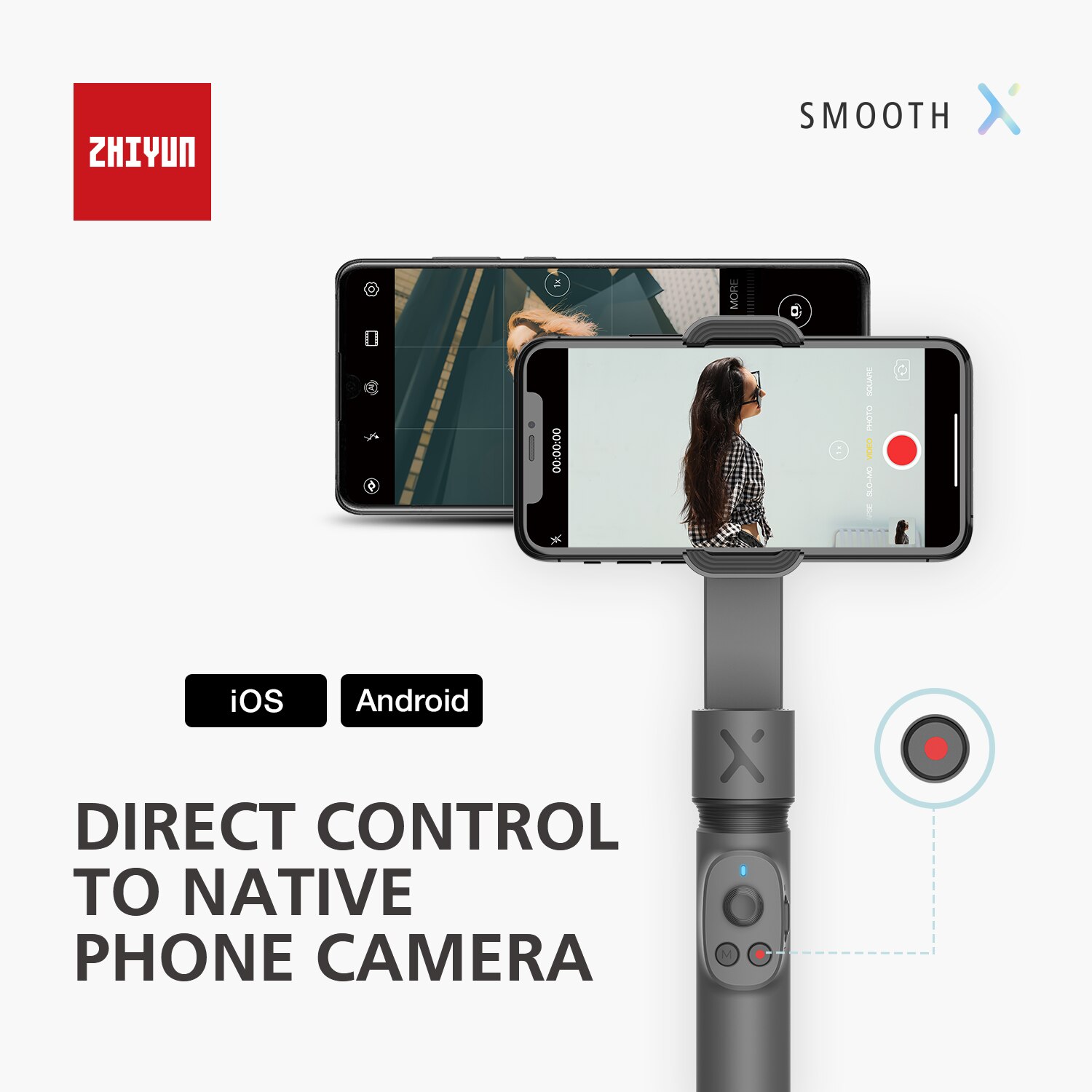 Zhiyun Smooth X 2-As Selfie Stok Gimbal Palo Telefoon Voor Smartphones Xiaomi Redmi Huawei Iphone Samsung Handheld Stabilizer