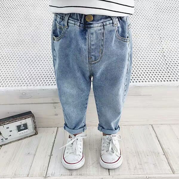 Märkesjeans för pojkar barn jeansbyxor höst barn tjejer casual jeans baby cowboy byxor för tjejer babykläder: 18m