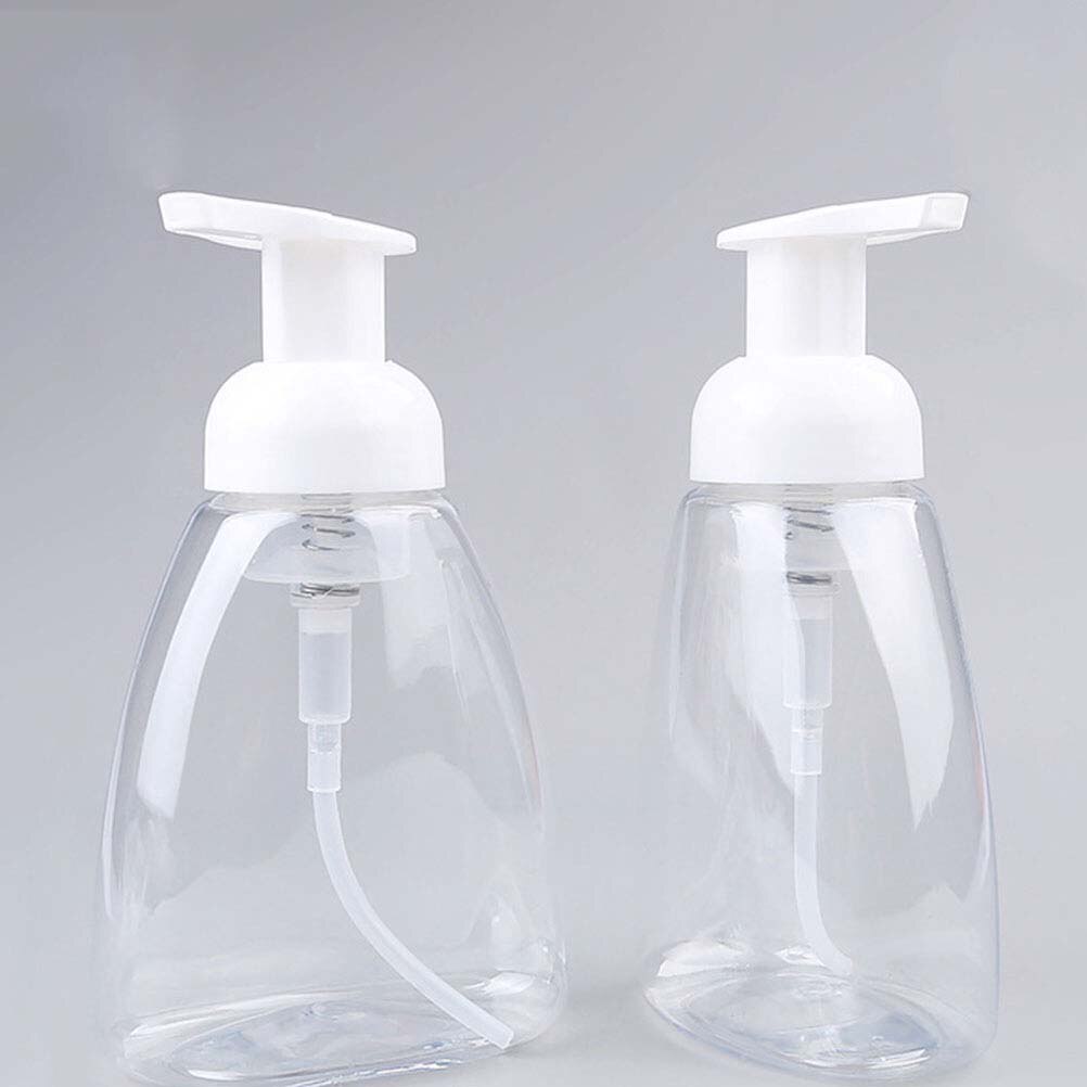 2PCS 300ml Plastic Bathroom Hotel Liquid Soap Foam Dispenser Clear Foam Make Up Shampoo Lotion Containers Bottle