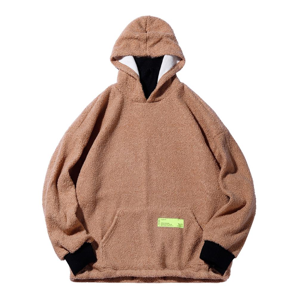 Dark Icoon Voorvak Hoodie Mannen Winter Oversized Sweatshirts Met Hoodie Preppy Stijl Hoodies: coffee / M