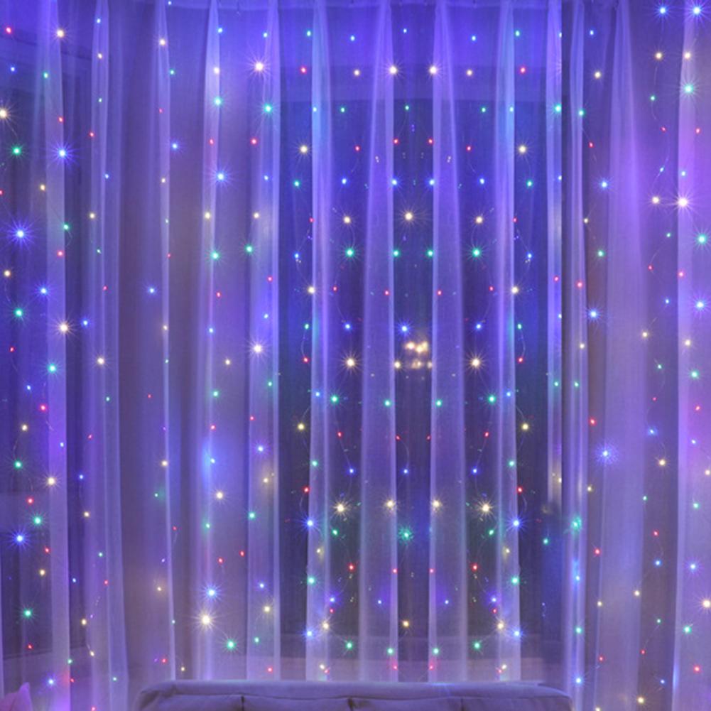 Guirlande lumineuse LED rideau étoilé avec télécommande, guirlande lumineuse décorative étanche