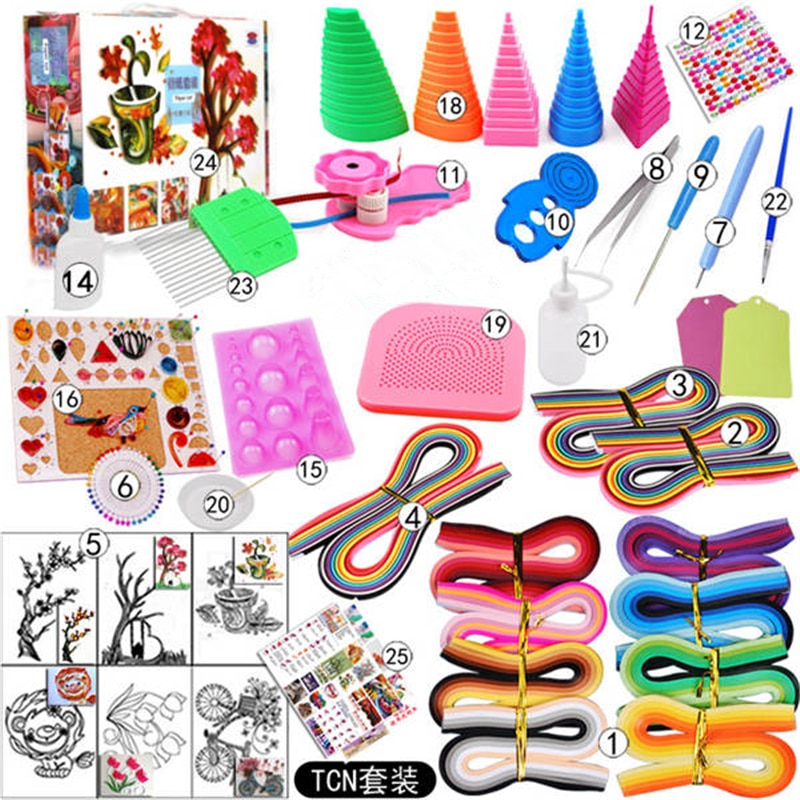 Tool Meest Complete Quilling Paper Set Kleur Papier Ambachtelijke Tekening Materiaal Pakket Beginners Tool Board met Doos Koffer