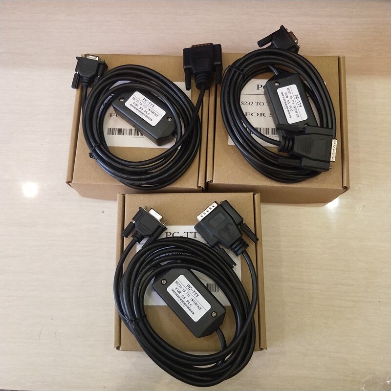 3PCS PLC Programming Cable PC-TTY for Siemens S5 Series, 6ES5734-1BD20 DB9 To DB15