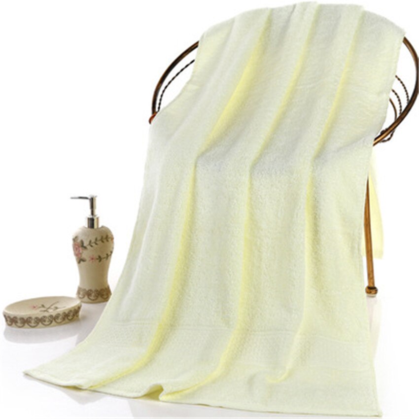 3 stuks effen 100%  katoenen badhanddoeken voor volwassenen grote strandhanddoek badkamer voor thuis lakens spa badhanddoeken: Lichtgeel