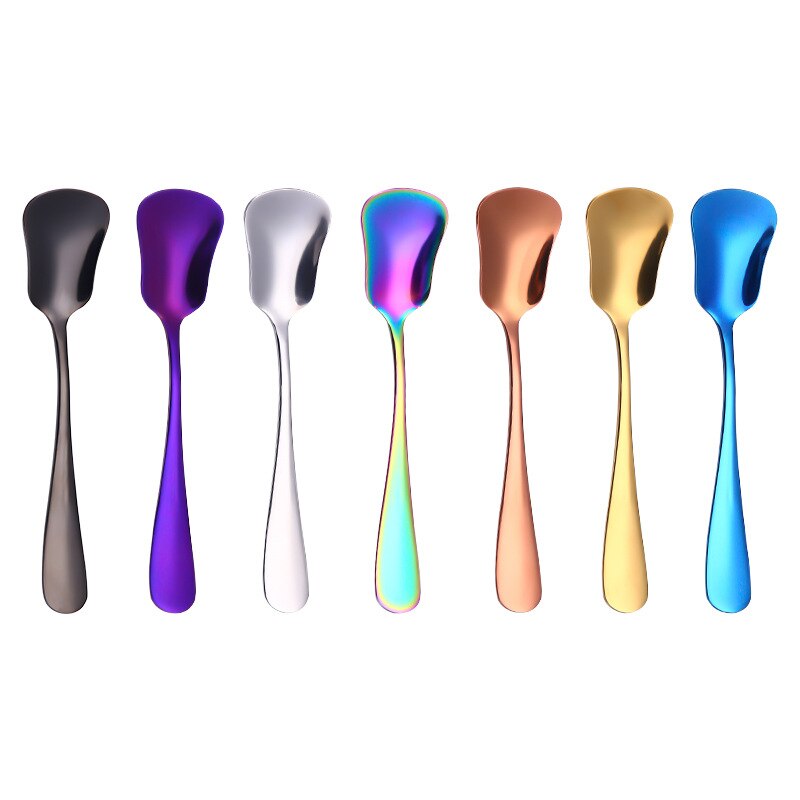 Ice Cream Spoon Stainless Steel Spoon Square Spoon Ladle Gold Dessert Spoon Utensils Stirring Spoon Spoon Tableware