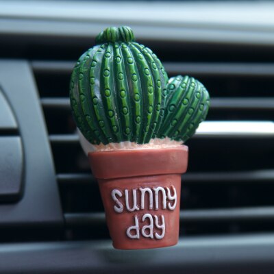 Bil luftfriskere planter parfyme ventilasjonsutløp klimaanlegg duftklipp søte ornamenter interiør auto tilbehør: Kaktus