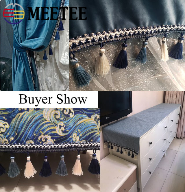 1/2Meters Meetee 85mm Wide Curtain Trim Tassels Lace Fringe Ribbon DIY Handmade Mantle Sofa Hometextile Decortion Accessories