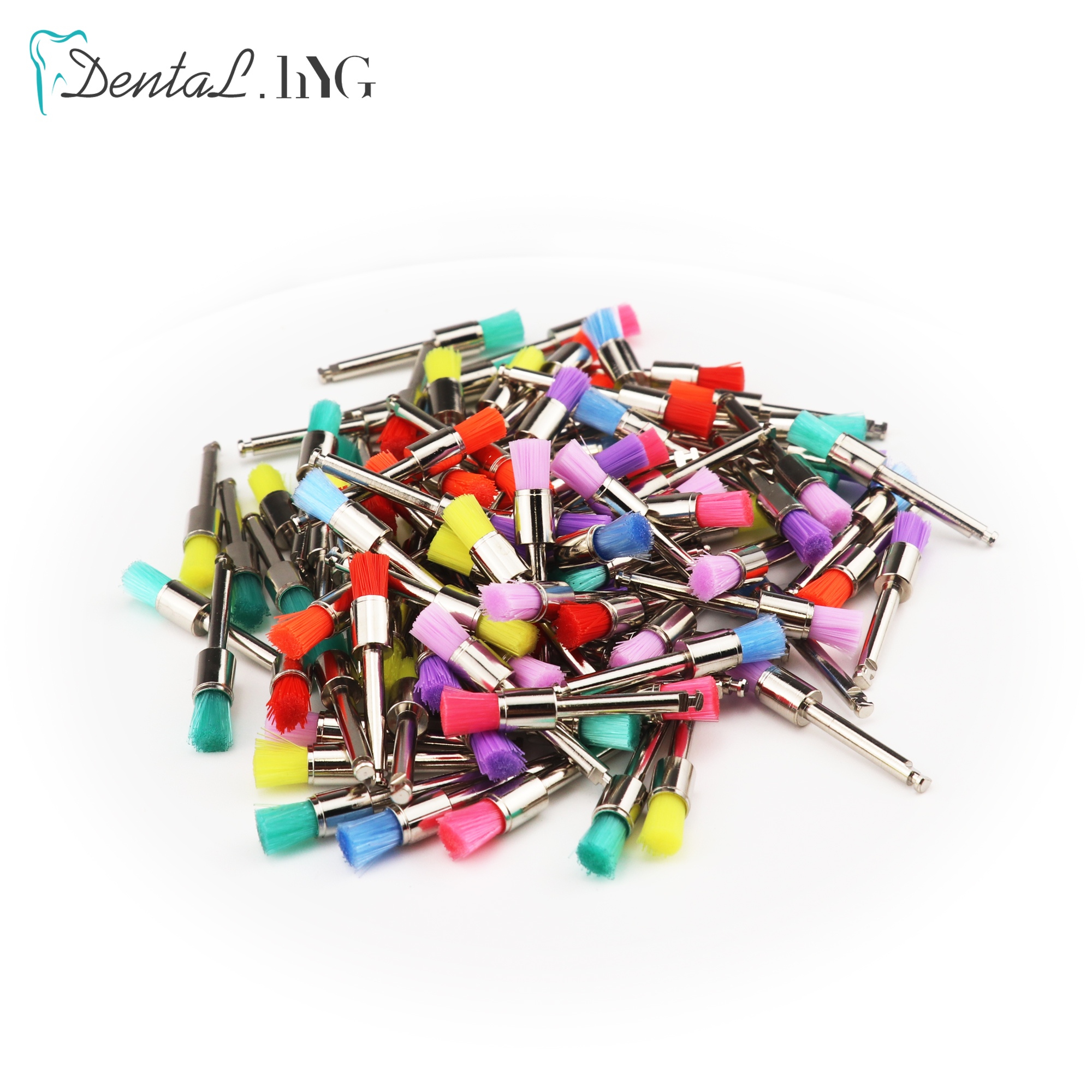 100pcs/Bag Disposable Dental Polisher Nylon Bristle Brush Polishing Brushes Teeth Whitening Prophy Brushes Dentist Materials: black