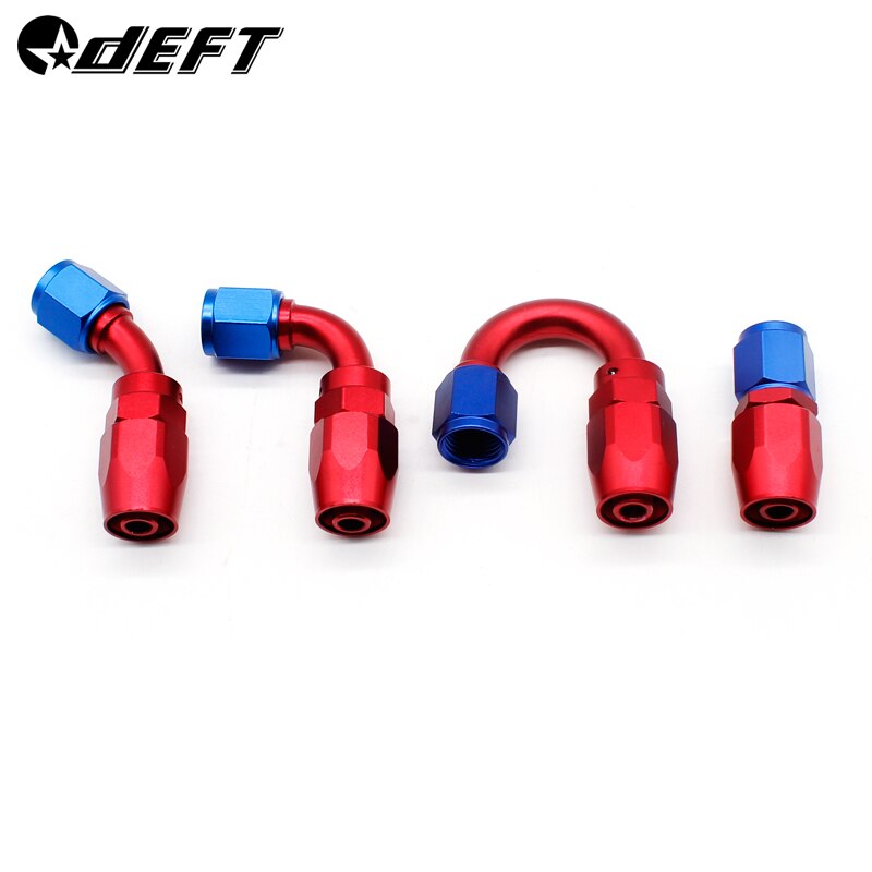 AN4 AN6 AN8 AN10 AN12 Oil Fuel Swivel Hose Anoized Aluminum Straight Elbow 45 90 180 Degree Hose End Oil Fuel Reusable Fitting