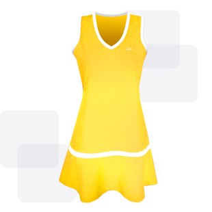 Fonoun Tennis Jurken Met Innerlijke Shorts Quick Dry Ademende Koele Hygroscopisch Zweet Vrijgeven FN2024: YELLOW / Xl