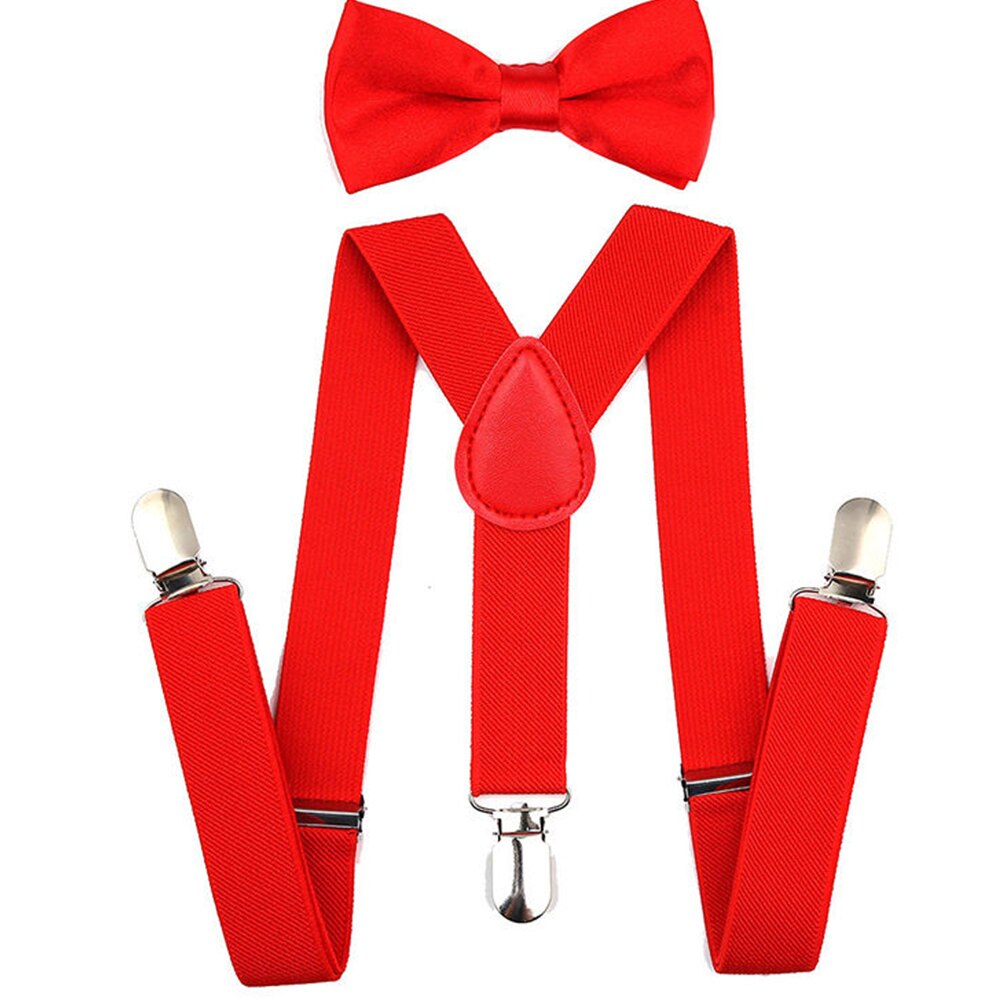 Elastische Singels Verstelbare Kids Bretels Met Bowtie Bow Tie Set Prestaties Bijpassende Banden Outfits Voor Meisjes Jongens