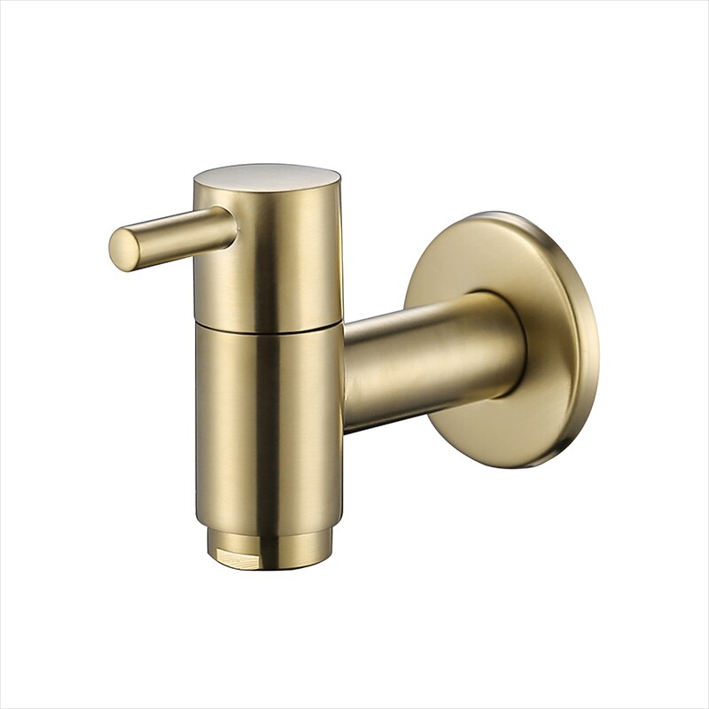 Brushed Gold Wall Mounted Small Tap Decorative Garden Faucet Washing Machine Water Tap Basin Bibcock Taps: Mop Pool B
