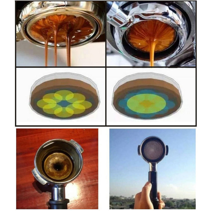 51mm Stainless Steel Coffee Machine Filter Bracket Coffee Bottomless Handle Coffee Spoon Wooden Handle D