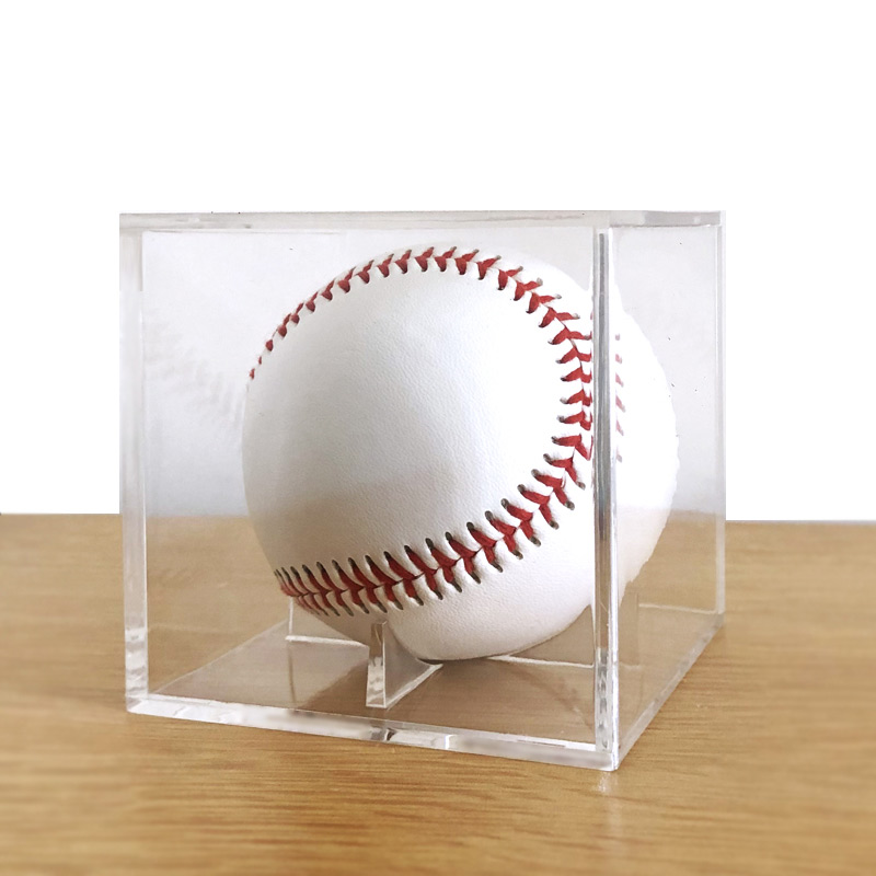 Akryl 9 tommer baseball box display golf tennisbold gennemsigtig sag til souvenir opbevaringsboks holder uv beskyttelse støv