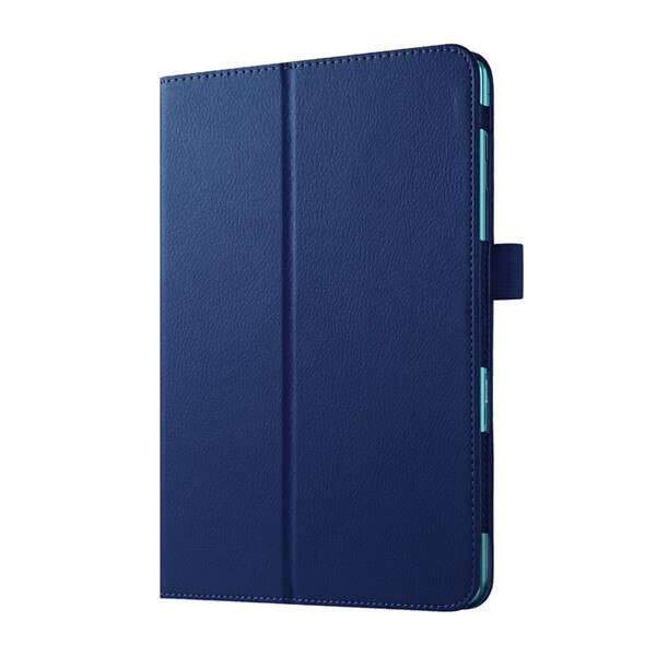 Solid Leather Case For Samsung Galaxy Tab A 8.0'' T350 T355 SM-T355 SM-T350 Tablet Stand Folding Protective Shell Case: Dark Blue