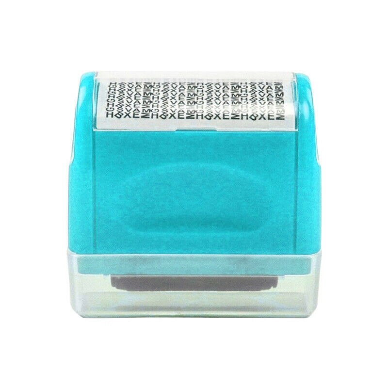 Identity Theft Prevention Stamp Identity Guard Roller Stamp Wide Rolling Security Stamp 6X6X3cm: Blue
