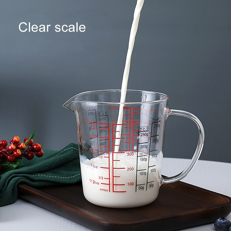 250/500ml multifunctionele glazen maatbekers hittebestendige glazen maatbeker maatbeker melkkannetje glazen beker tb