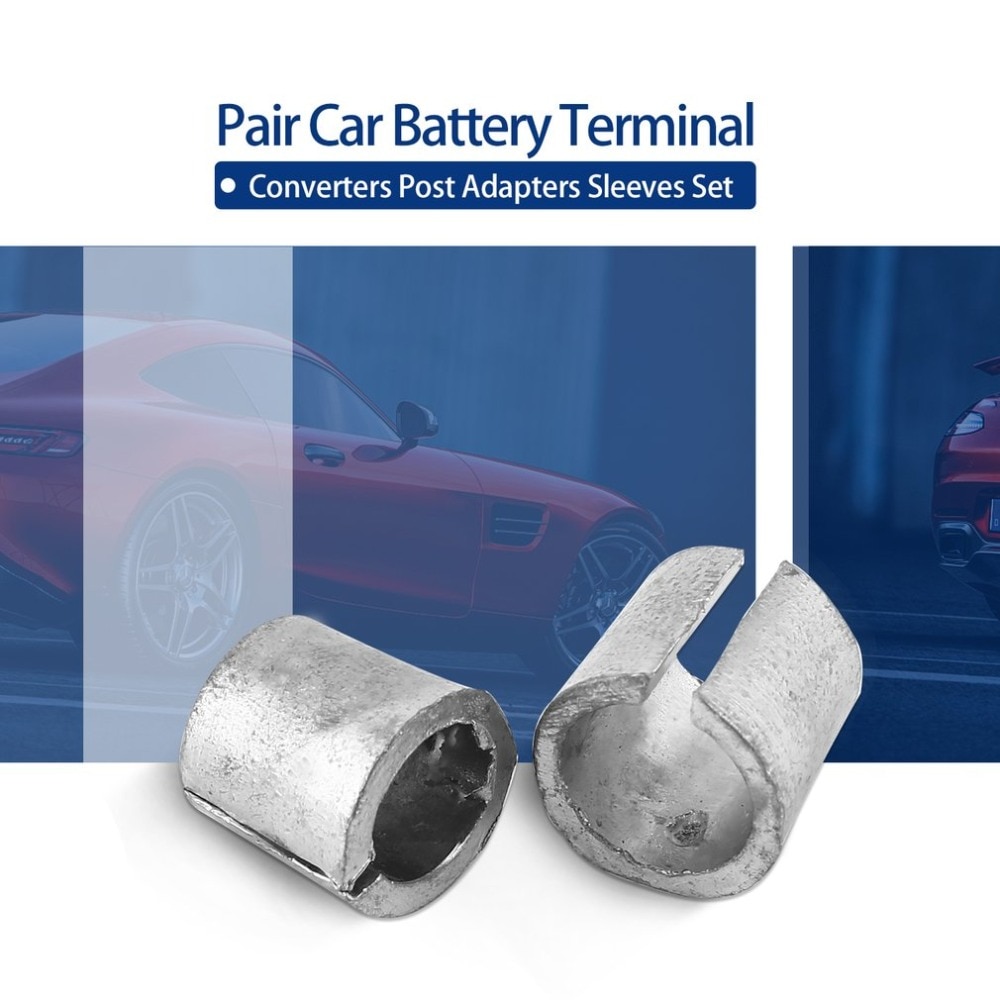 Newest Pair Car Battery Terminal Converters Post Adaptors Sleeves Set Battery Post Adapters Sleeves 1 x NEG & 1 x POS low price