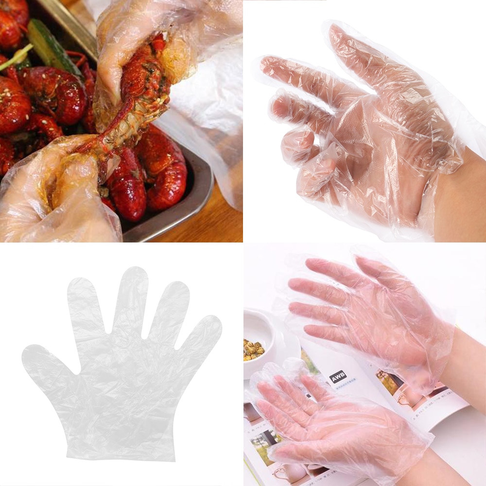 100 Stks/set Voedsel Plastic Handschoenen Milieuvriendelijke Wegwerp Handschoenen Voor Restaurant Hotel Bbq Voedsel Plastic Handschoenen Keuken Handschoenen