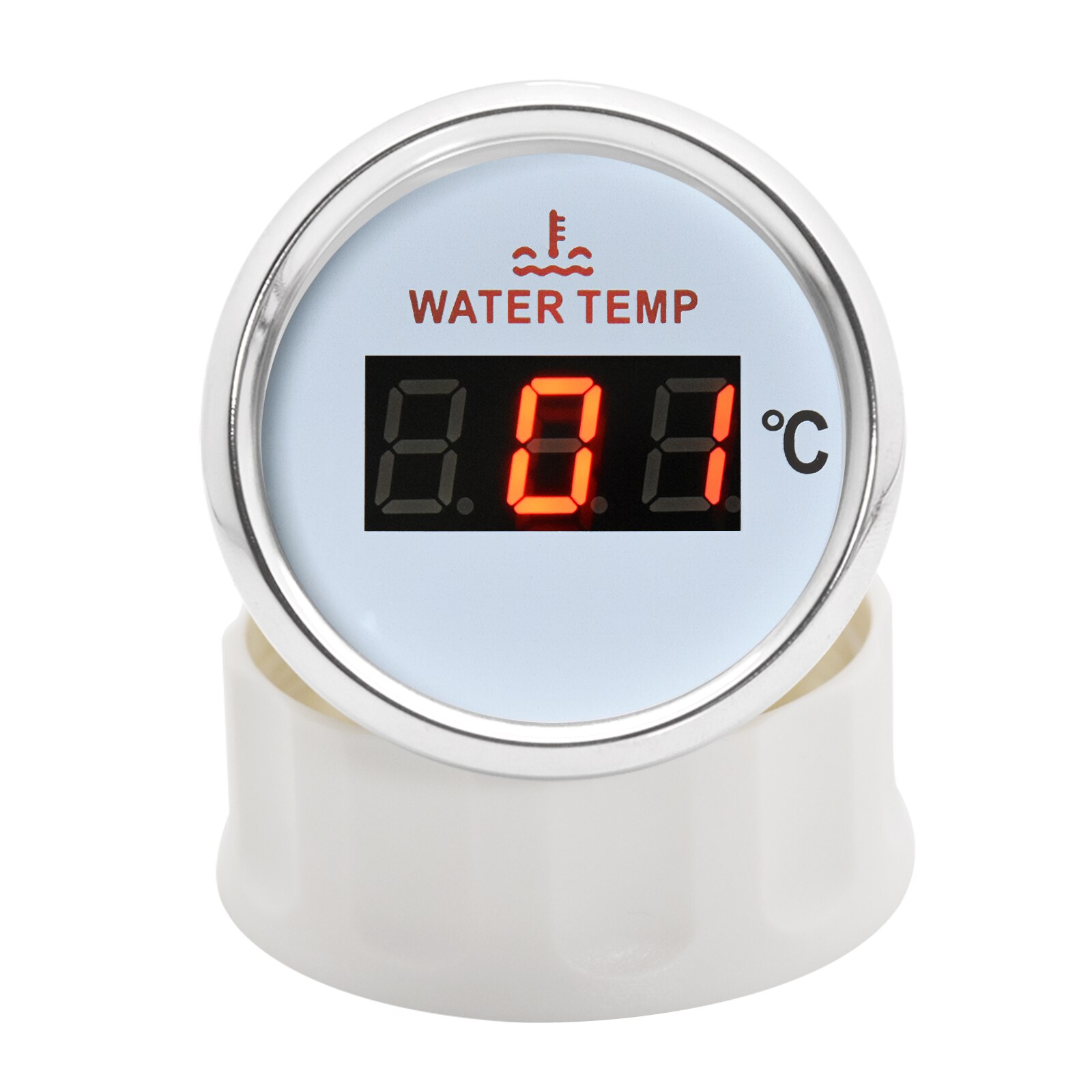 100% Digital Water Temperature Gauge with Sensor 1/8 NPT Water Temp Sensor Red Backlight 52MM Gauge Indicator for Marine Boat