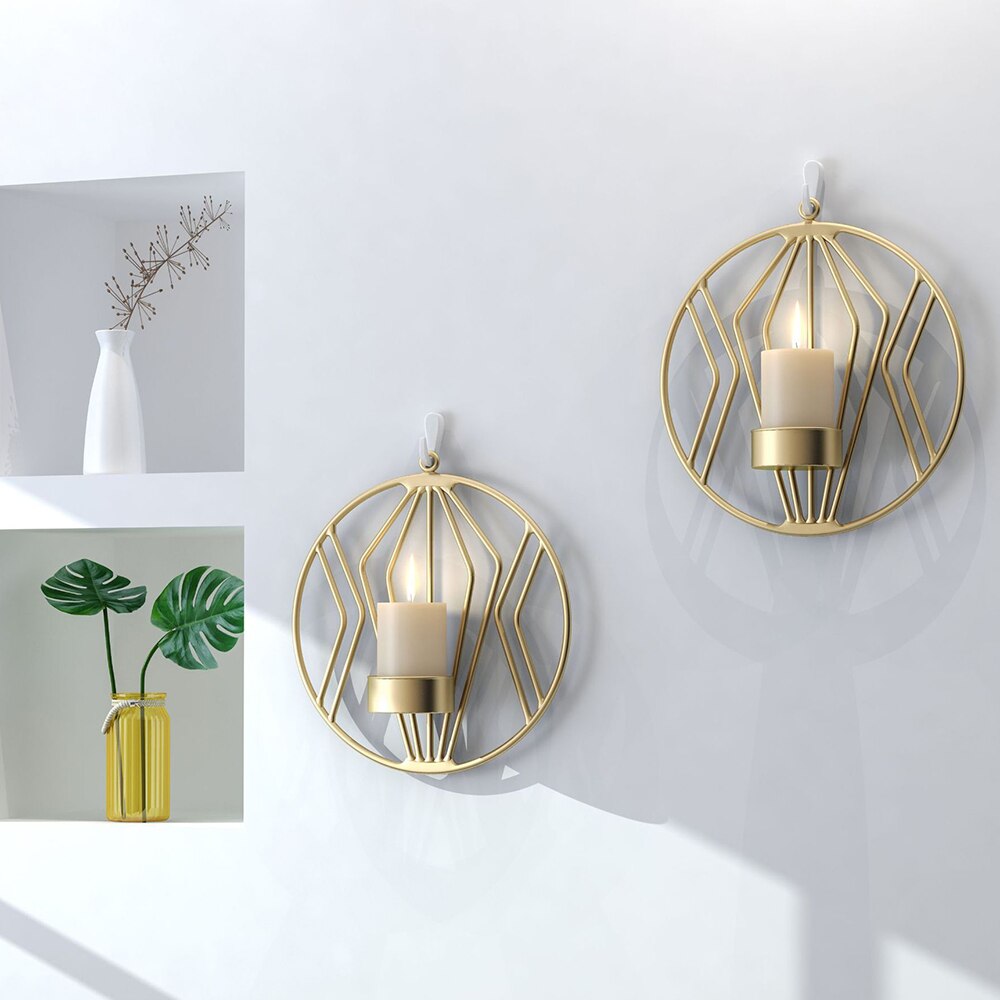 Neue Stilvolle Vereinfachte Eisen Leuchter Kerzenhalter Zauberstab Pendent 3D Geometrie Artware für Heimat Restaurant Dekorative Ornamente