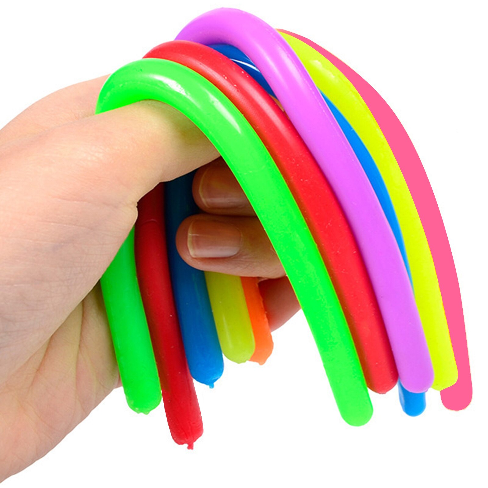 1/6/12Pcs Diverse Kleuren Soft Rubber Rekbare String Noedels Stress Angst Relief Speelgoed Voor Volwassenen Kids verjaardagsfeestje Gunsten