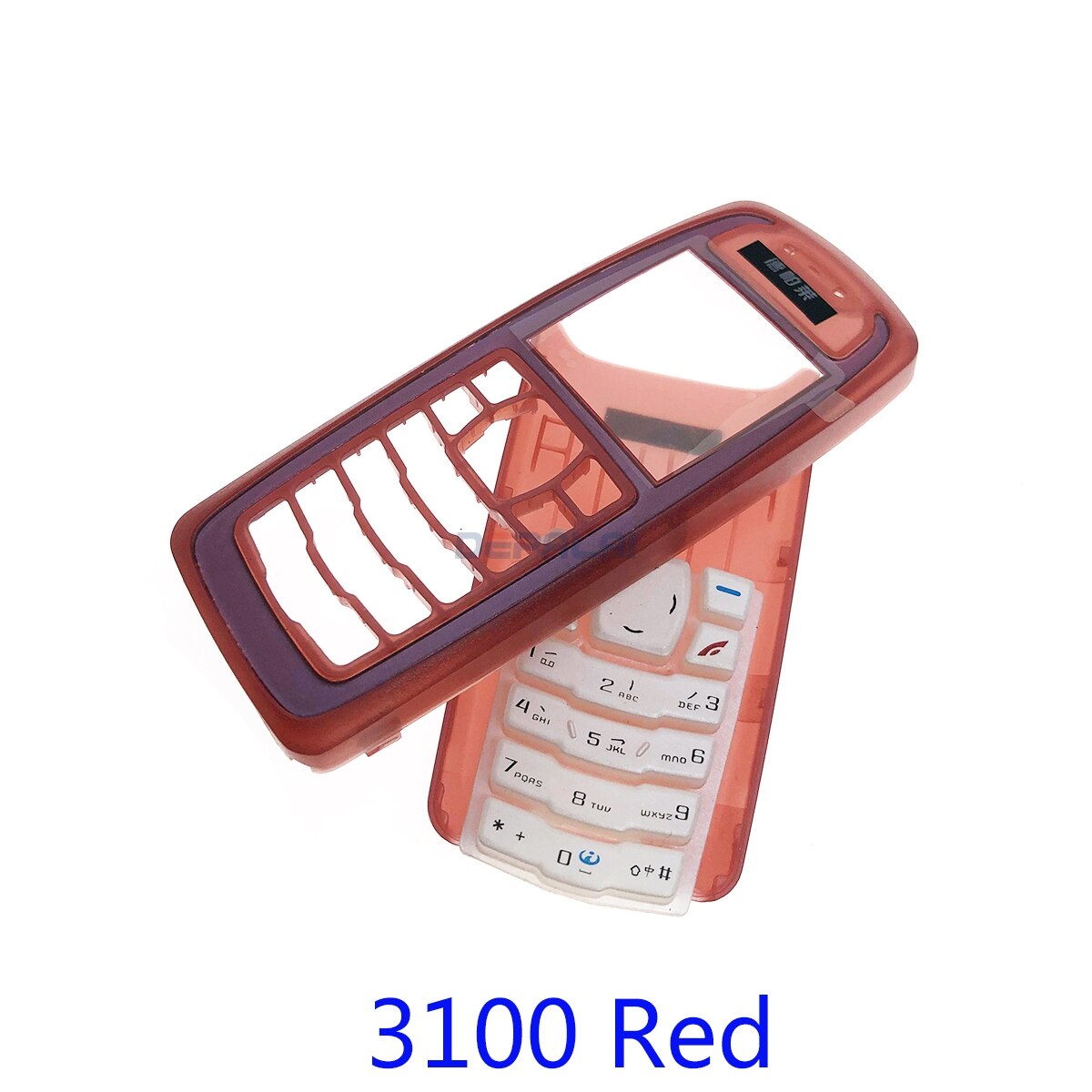 Dla Nokia 3100 1100 obudowa przednia osłona ramy obudowa + tylna pokrywa/pokrywa klapki baterii + klawiatura: 3100 Red