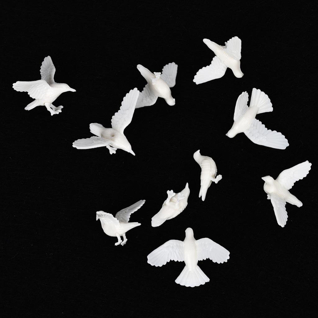 10pcs Mini Pigeon Animal Bird Model Miniature Doll House Fairy Home Decor: L