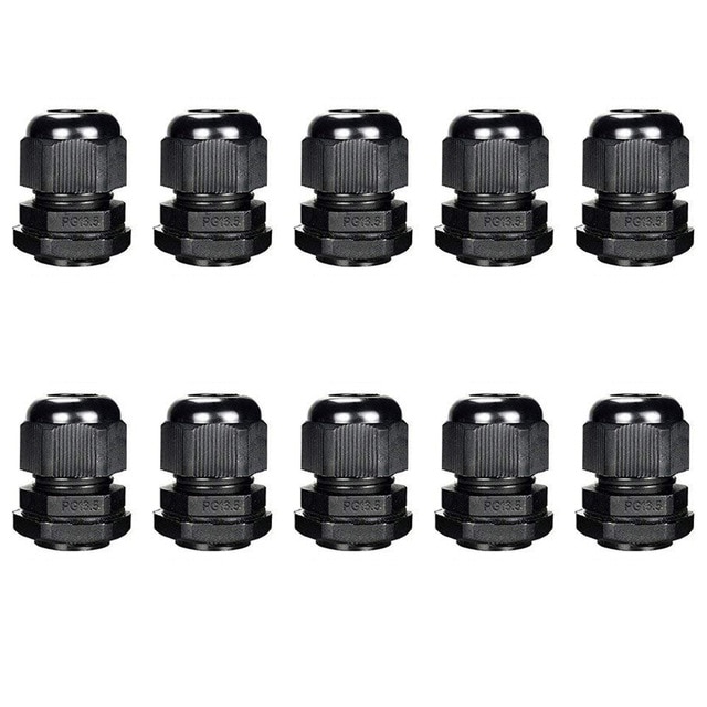 10 Pieces Nylon Cable Gland Kit, Waterproof Ip68 Cable Gland Joints Adjustable Locknut, Pg7 Pg9 Pg11 Pg13.5 Pg16: PG13.5