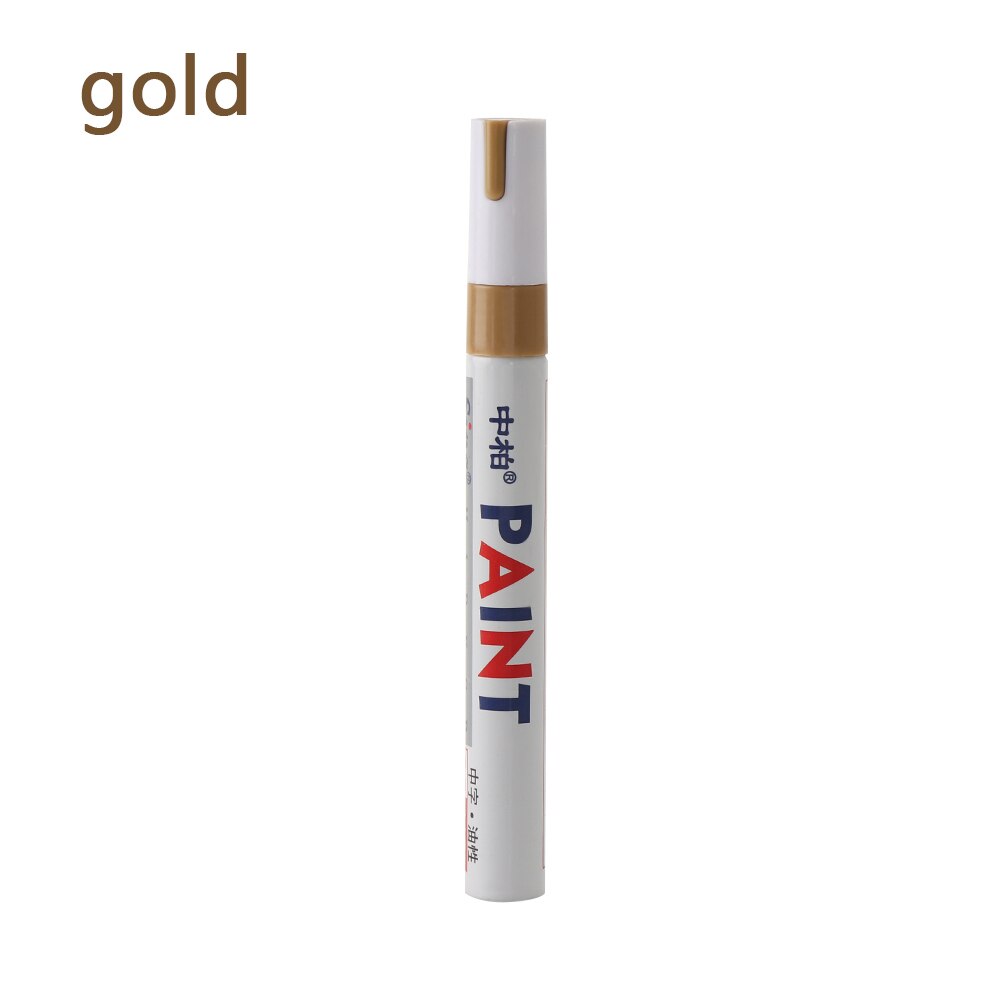 1 Pc Universele Waterdichte Pen Autoband Loopvlak CD Metalen Permanente Verf Markers 8 Kleuren Graffiti Vette Marker Pen: gold
