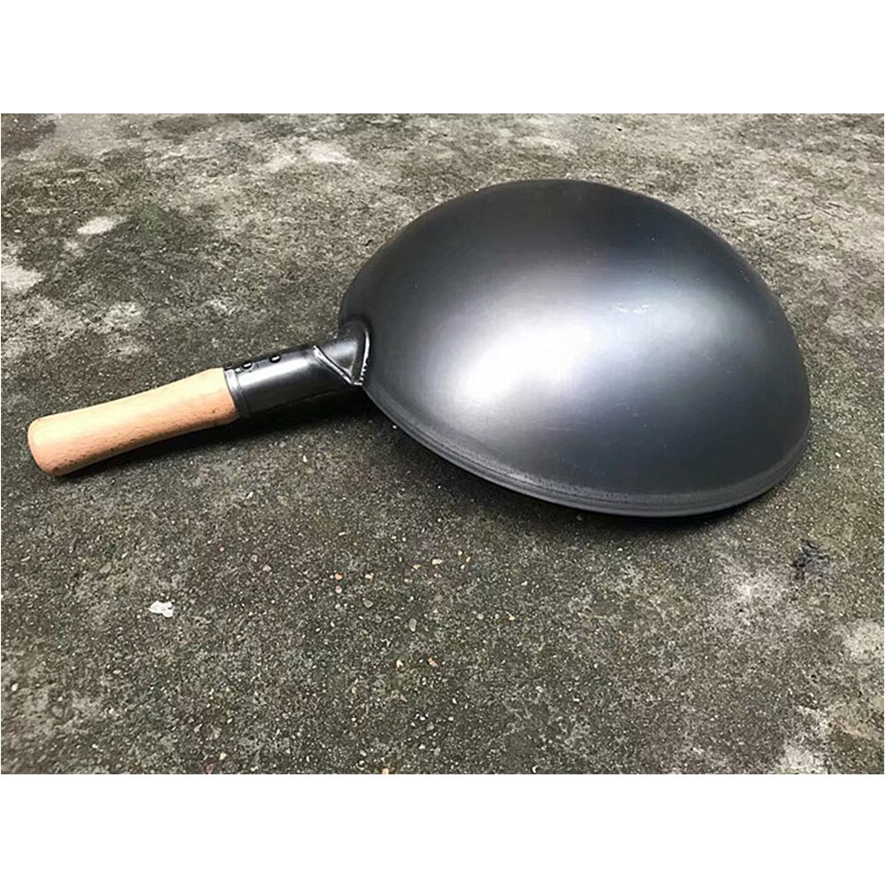 34cm Niet-coating Woks Voor Keuken Pot Ouderwetse Traditionele Ijzeren Woks Geraffineerde Iron Pan Chinese Grote Woks