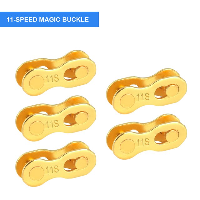 5Pairs Fietsketting Quick Link Bike Chain Quick Release Connector Mtb Racefiets Ketting Reparatie Tools Voor 6/7/8/9/10/11/12 Speed: Gold 11s