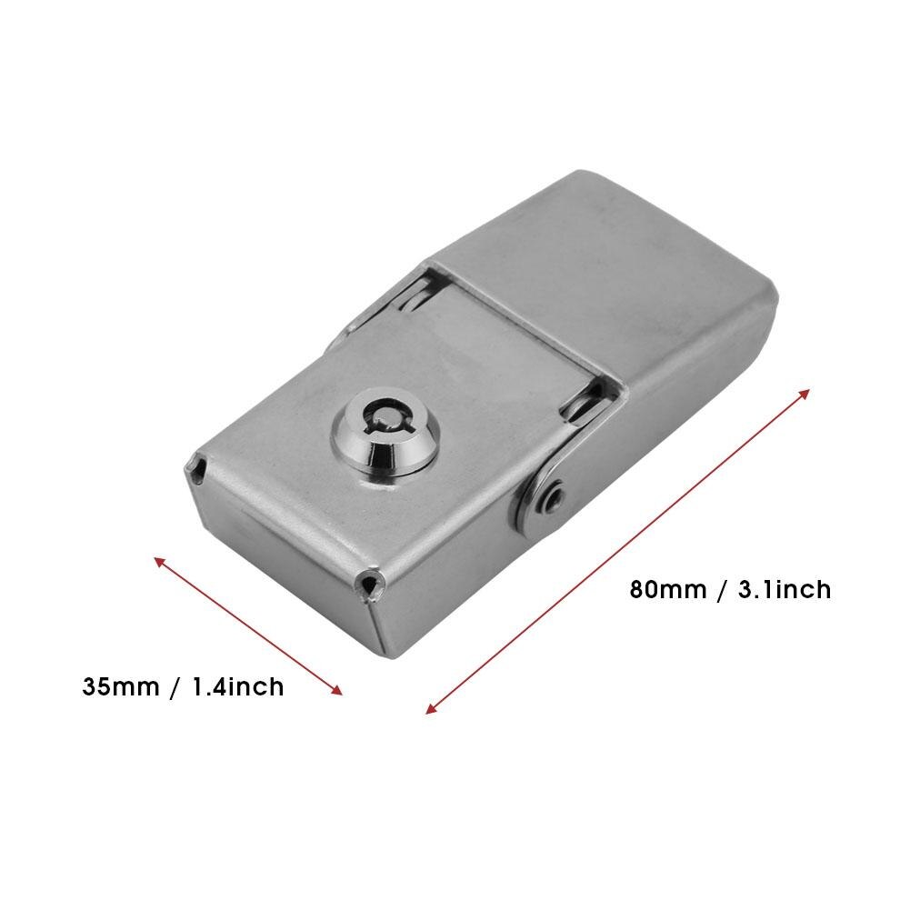 Stainless Steel Concealed Toggle Latch Safety Catch Key Lock Hasp Spring Loaded Hardware Tools .