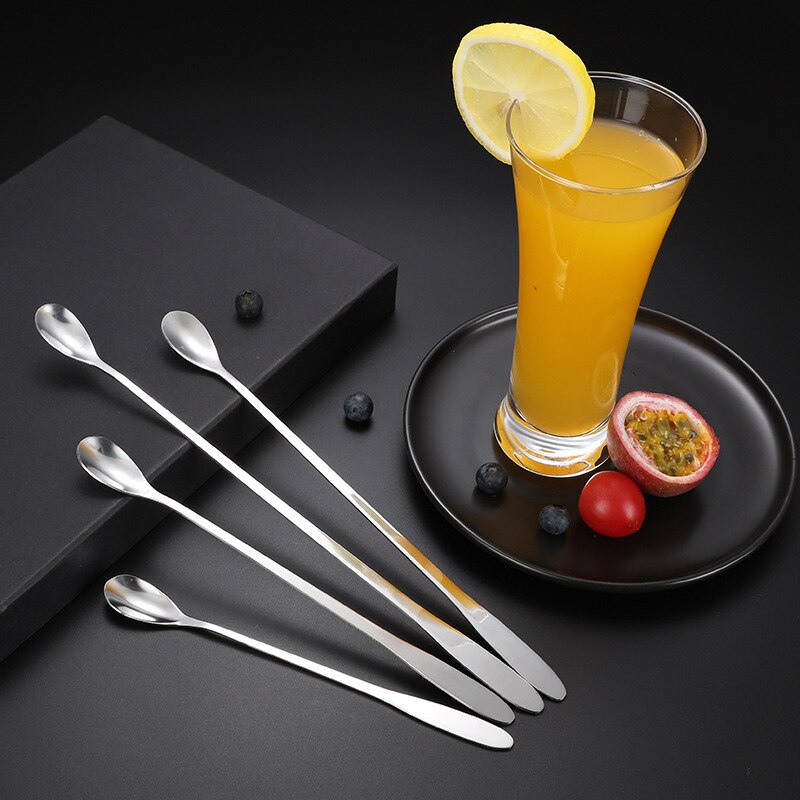 Cucharas pequeñas Mini café mango largo de la cuchara de acero inoxidable cuchara de café helado postre té cuchara Picnic accesorios de cocina