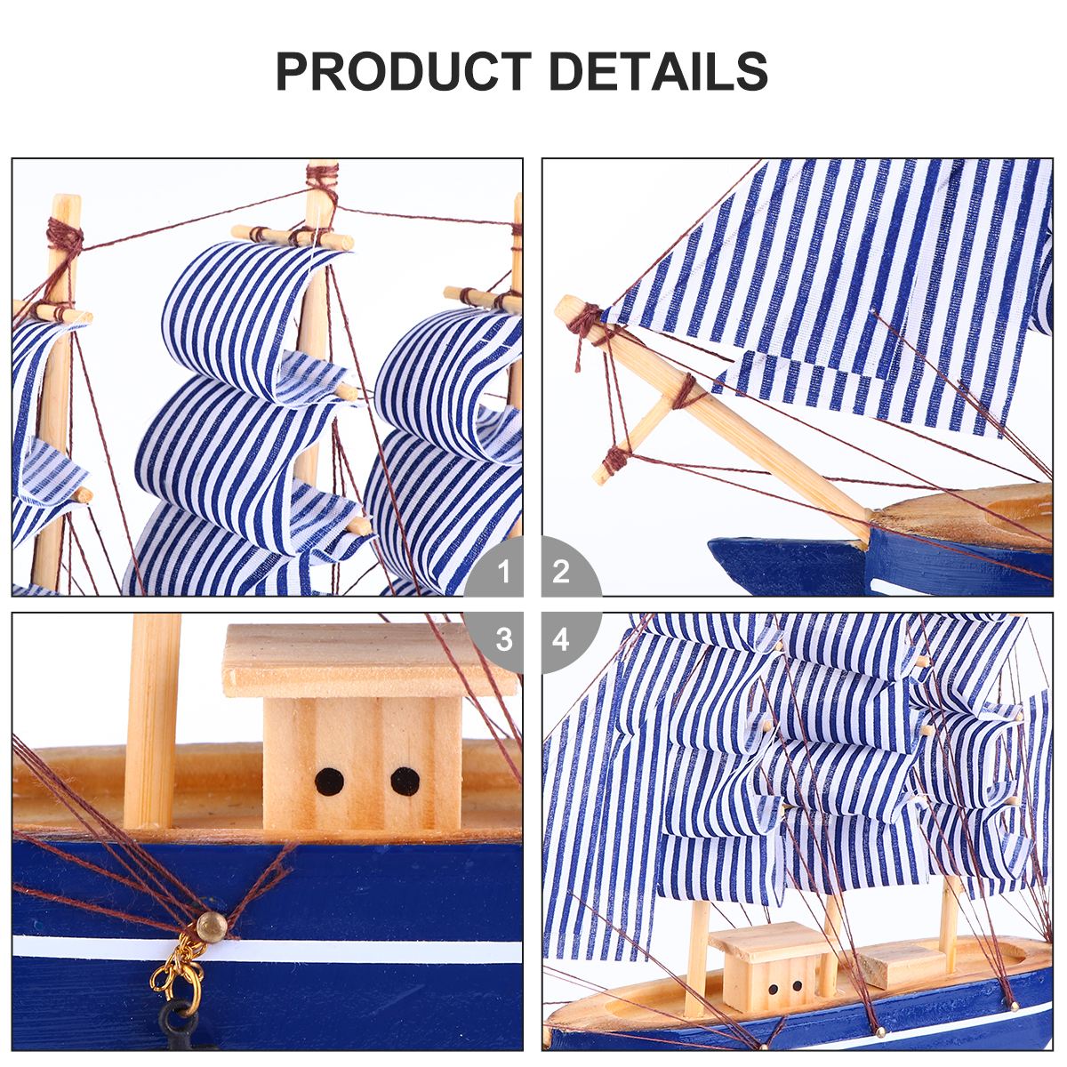 1pc chique nieuwe woonaccessoires van hout, model zeilboot