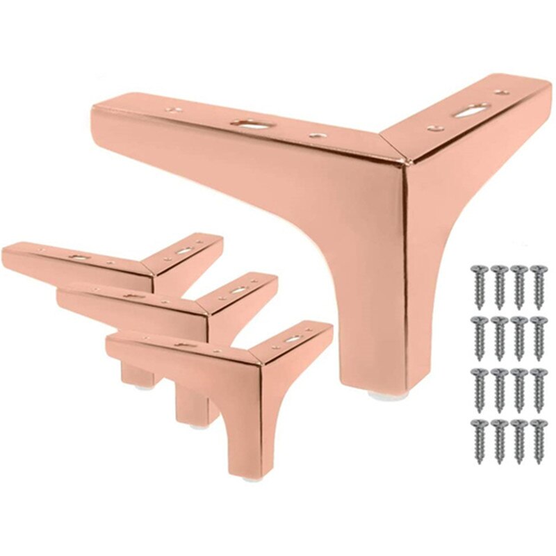 4PCS Sofa Trident Furniture Legs Table Legs Bathroom Legs Furniture Legs Bed Chair Desk Dresser Wardrobe Legs Hardware Cabinetry: rose gold / 10mm
